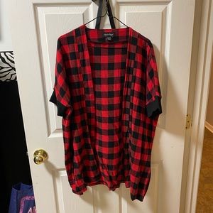 Short Sleeve Flannel Cardigan
